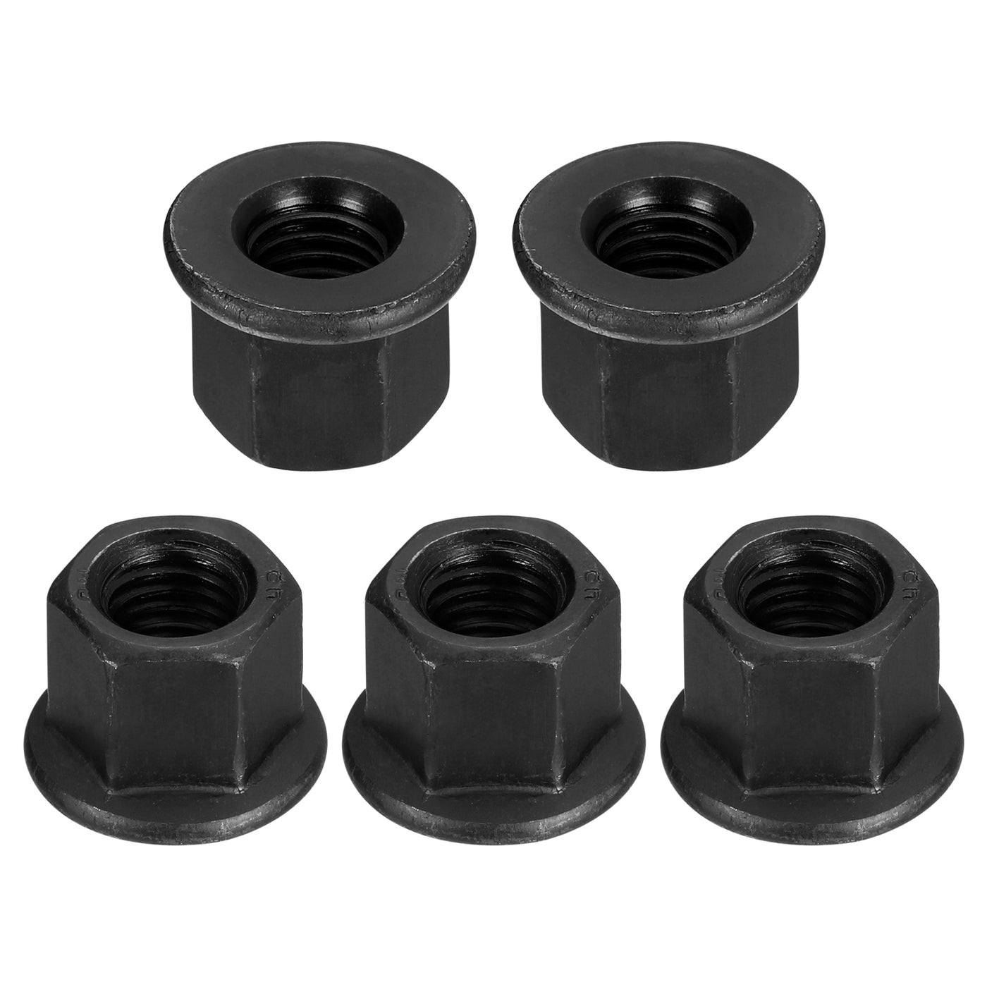 uxcell Uxcell M12 Flange Hex Lock Nuts, 5pcs Grade 12.9 Carbon Steel Hex Flange Nuts