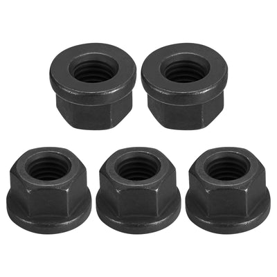 Harfington Uxcell M14 Flange Hex Lock Nuts, 5pcs Grade 12.9 Carbon Steel Hex Flange Nuts