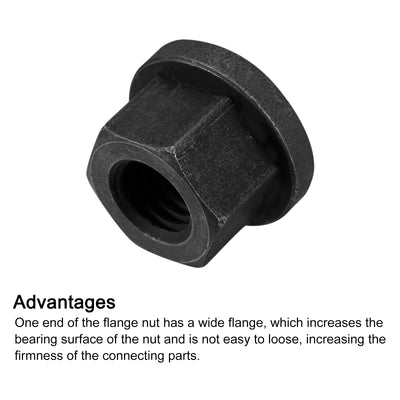 Harfington Uxcell 5/8-11 Flange Hex Lock Nuts, 2pcs Grade 10.9 Carbon Steel Hex Flange Nuts