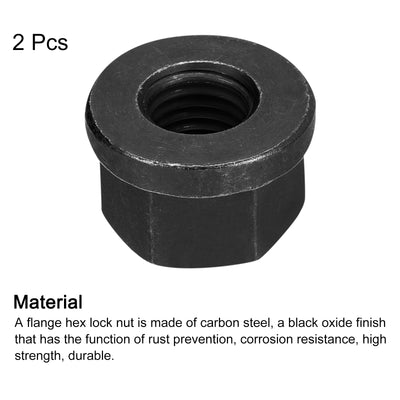 Harfington Uxcell 3/4-10 Flange Hex Lock Nuts, 2pcs Grade 10.9 Carbon Steel Hex Flange Nuts