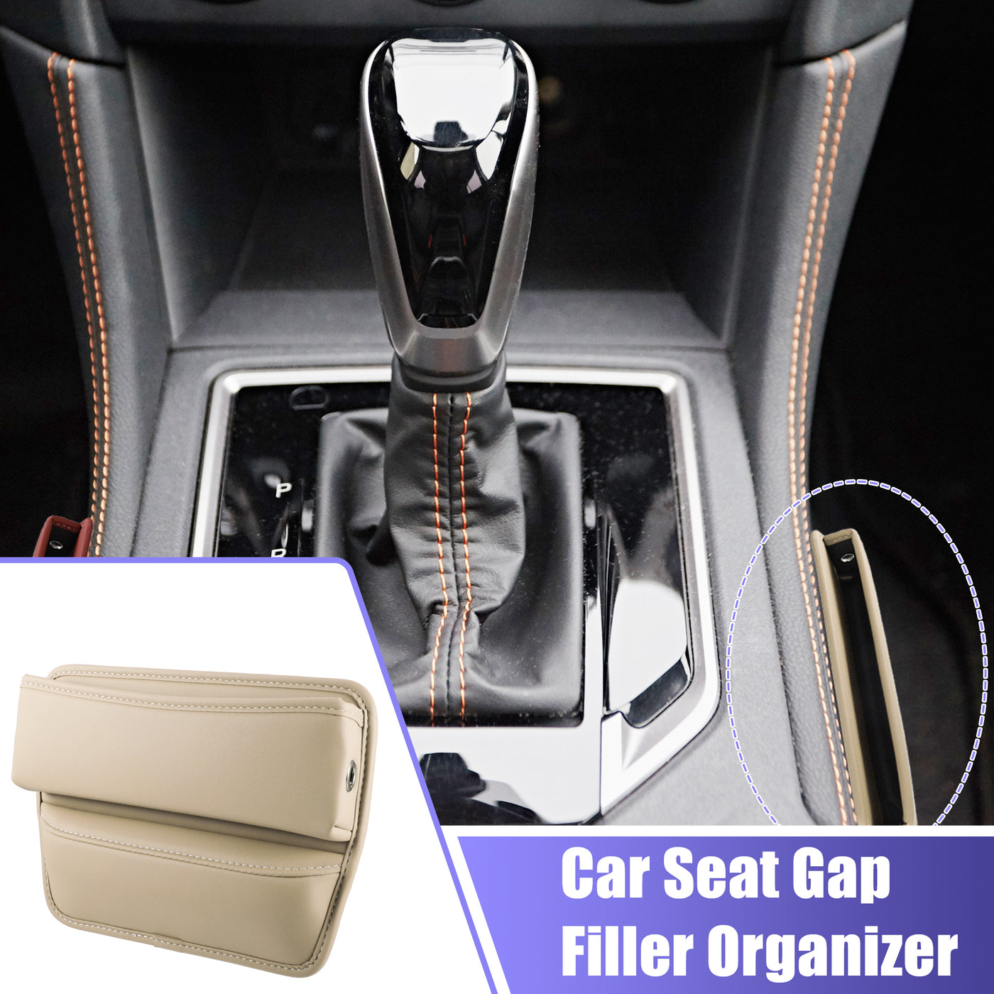 X AUTOHAUX Universal Car Front Seat Gap Filler Center Console Side Insert Storage Organizer 1pcs