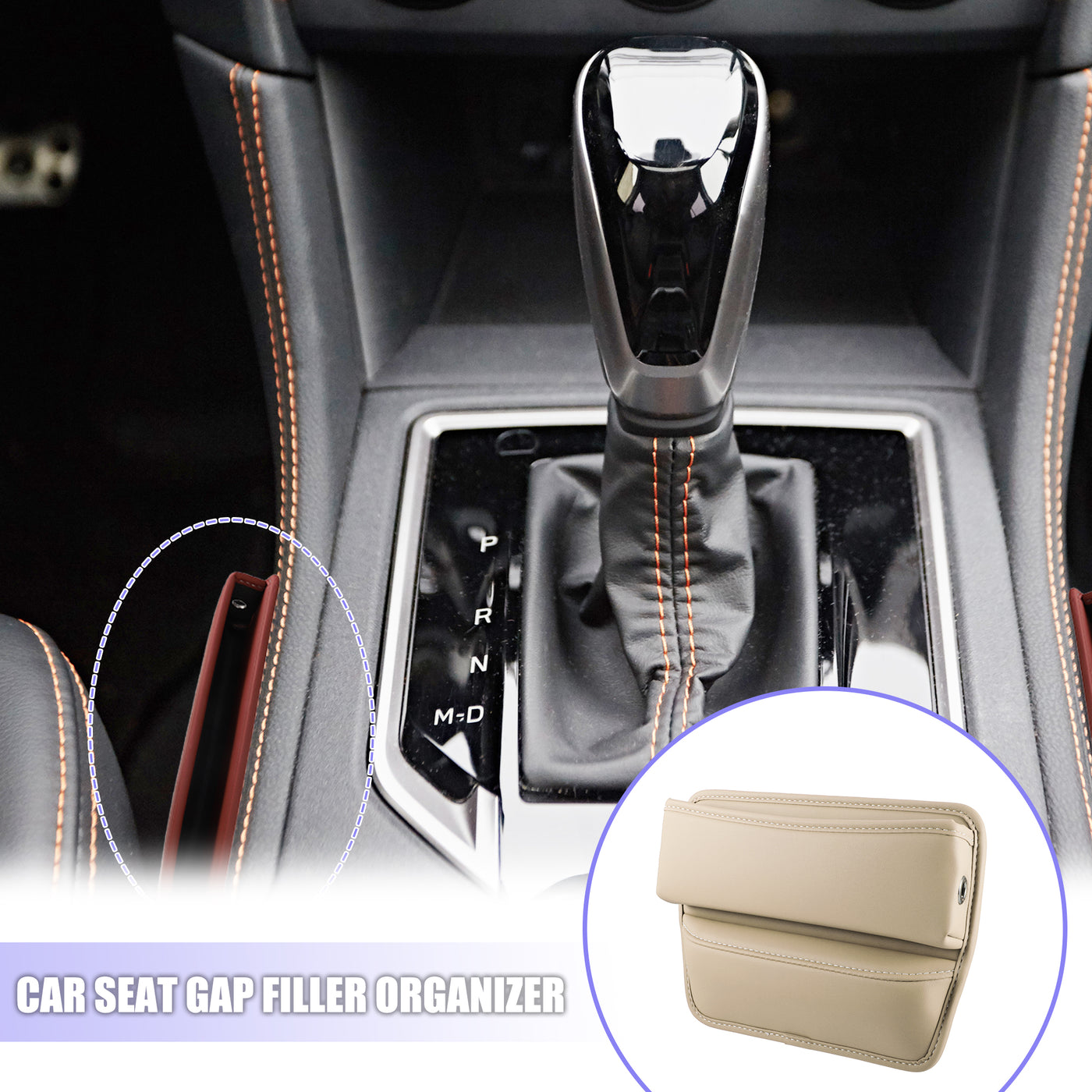 X AUTOHAUX Universal Car Front Seat Gap Filler Center Console Side Insert Storage Organizer 1pcs