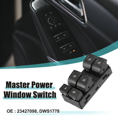 Harfington Front Left Driver Side Master Power Window Switch Fit for Chevrolet Colorado for GMC Sierra 1500 2014-2019 No.23427098 - Pack of 1 Black