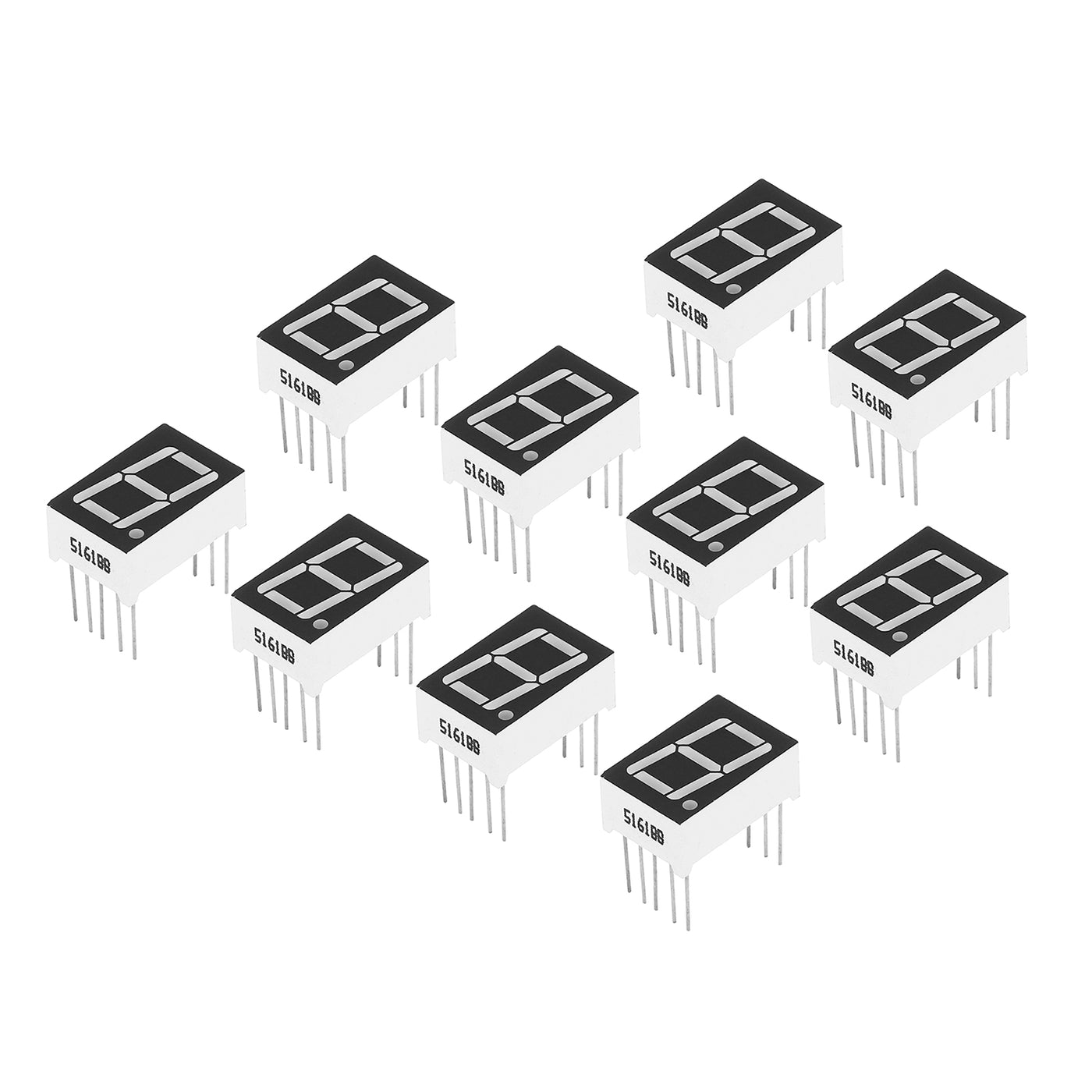 Harfington LED Display Digital Tube, 10 Pack 7 Segment 10 Pin 1 Bit Common Anode 3.3V 0.56" Digit Height LED Display Module for Electronic Driver Board, Blue