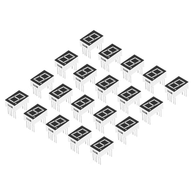 Harfington LED Display Digital Tube, 20 Pack 7 Segment 10 Pin 1 Bit Common Anode 3.3V 0.56" Digit Height LED Display Module for Electronic Driver Board, Blue