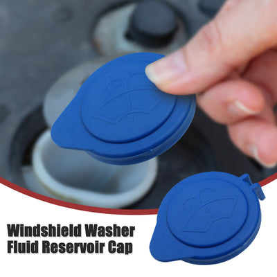 Harfington Windshield Washer Fluid Reservoir Bottle Tank Cap Fit for Ford Focus 2012-2018 for Ford Transit Connect 2018-2021 - Pack of 1 Blue
