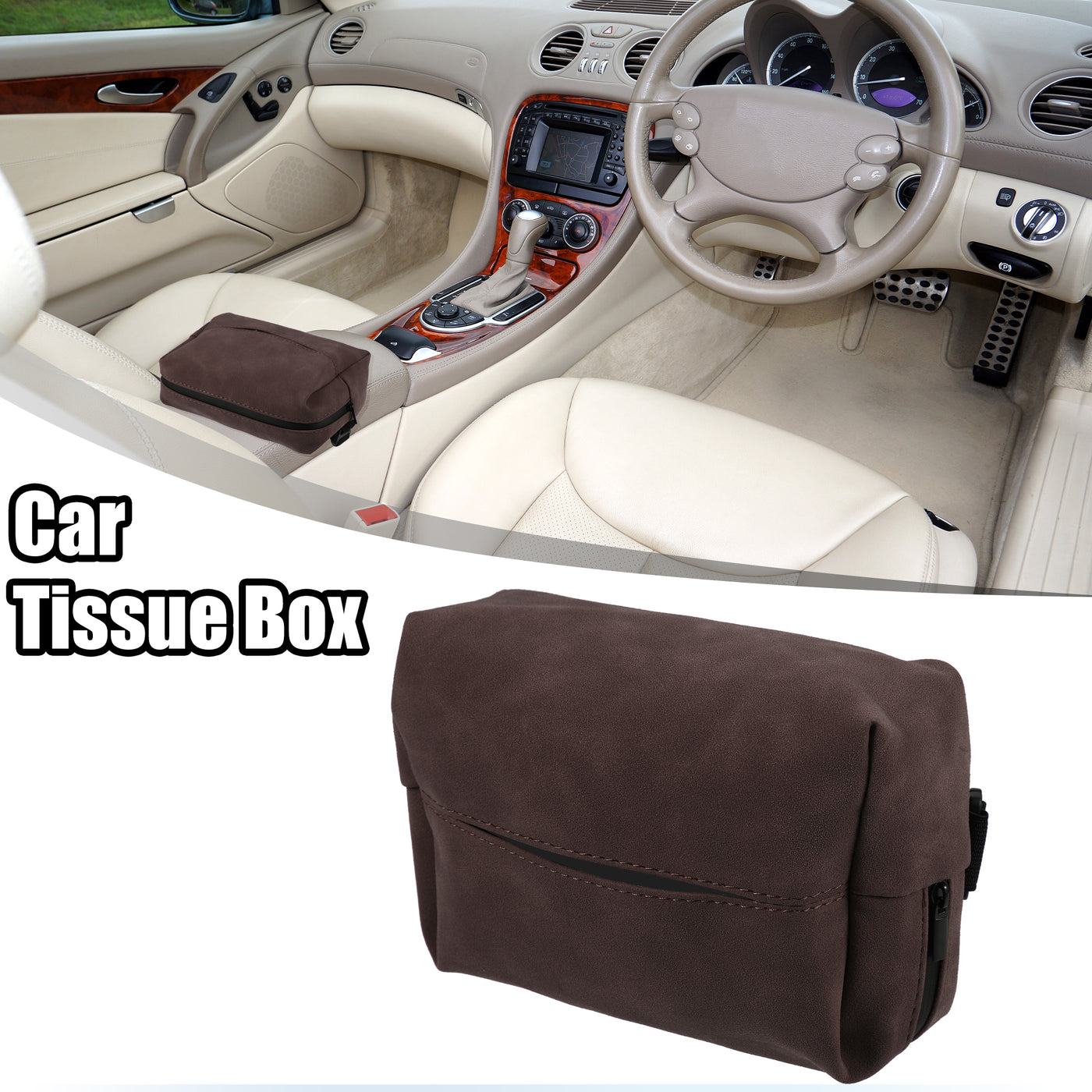 ACROPIX Car Center Armrest Back Seat Universal Car Tissue Box Car Visor Tissue Holder - Pack of 1
