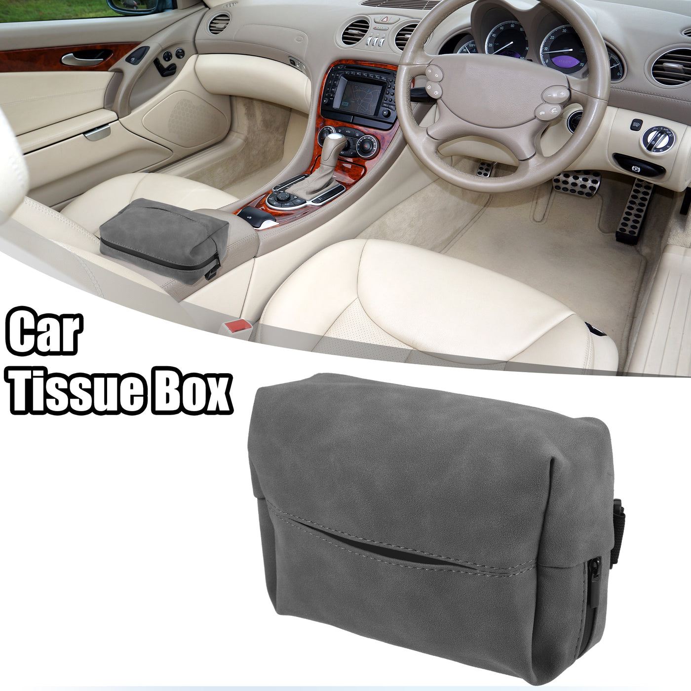 ACROPIX Car Center Armrest Back Seat Universal Car Tissue Box Car Visor Tissue Holder - Pack of 1