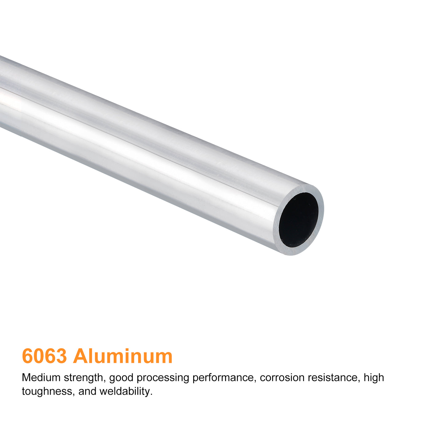 uxcell Uxcell 6063 Aluminum Round Tube 16mm OD 12.4mm Inner Dia 300mm Length Pipe Tubing