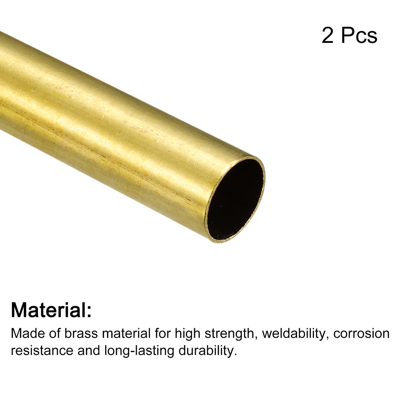 uxcell Uxcell Brass Round Tube 13mm OD 0.5mm Wall Thickness 100mm Length Pipe Tubing 2 Pcs