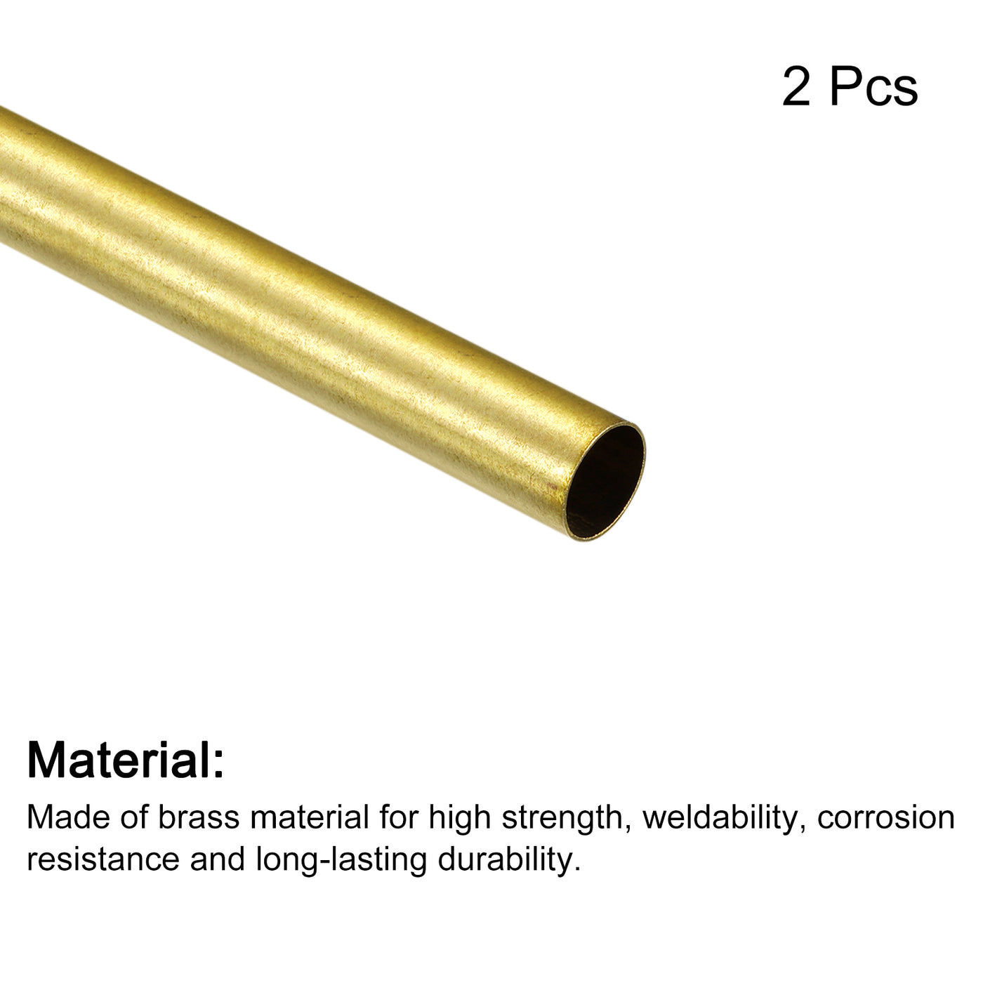 uxcell Uxcell Brass Round Tube 8mm OD 0.2mm Wall Thickness 150mm Length Pipe Tubing 2 Pcs