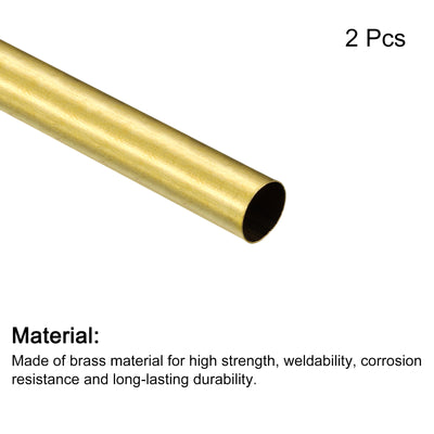 Harfington Uxcell Brass Round Tube 9mm OD 0.2mm Wall Thickness 150mm Length Pipe Tubing 2 Pcs