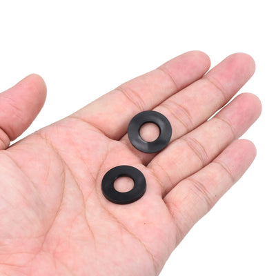 Harfington M10 Rubber Flat Washer, 8 Pack 10mm ID 20mm OD Sealing Spacer Gasket Ring,Black