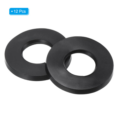 Harfington M10 Rubber Flat Washer, 12 Pack 10mm ID 20mm OD Sealing Spacer Gasket Ring,Black