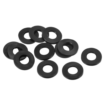 Harfington M10 Rubber Flat Washer, 12 Pack 10mm ID 20mm OD Sealing Spacer Gasket Ring,Black