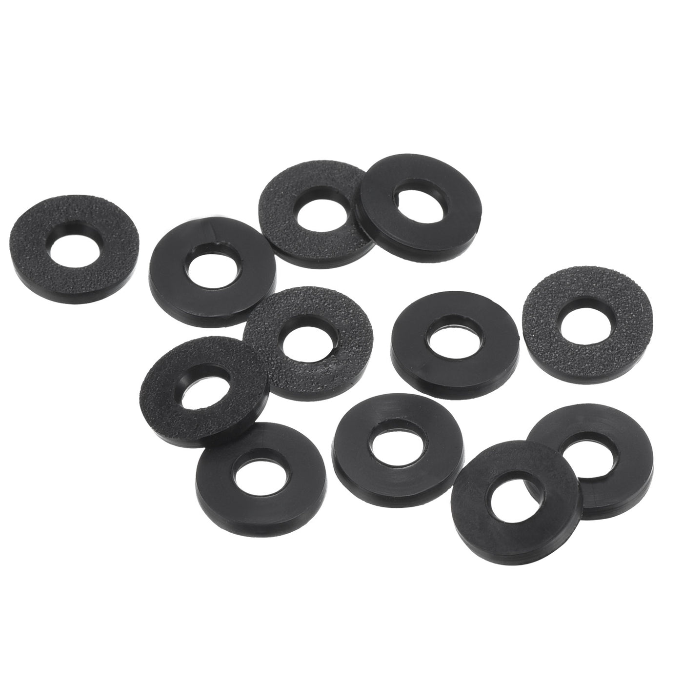 Harfington M4 Rubber Flat Washer, 12 Pack 4mm ID 9mm OD Sealing Spacer Gasket Ring,Black