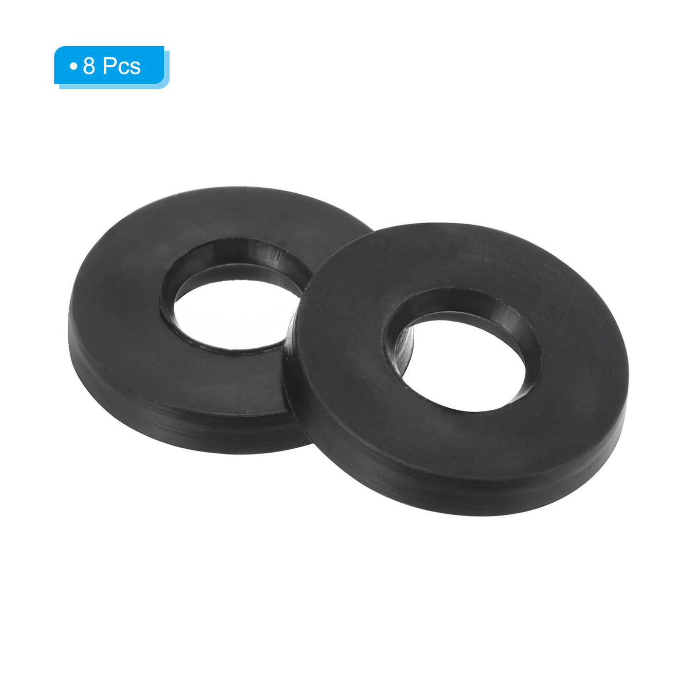 Harfington M5 Rubber Flat Washer, 8 Pack 5mm ID 11mm OD Sealing Spacer Gasket Ring,Black