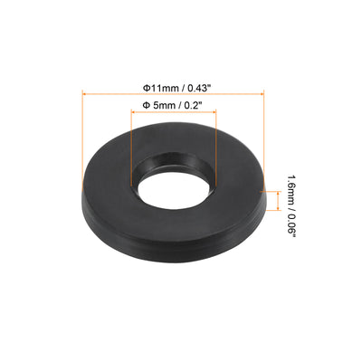 Harfington M5 Rubber Flat Washer, 12 Pack 5mm ID 11mm OD Sealing Spacer Gasket Ring,Black