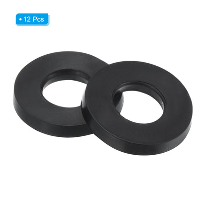 Harfington M8 Rubber Flat Washer, 12 Pack 8mm ID 16mm OD Sealing Spacer Gasket Ring,Black