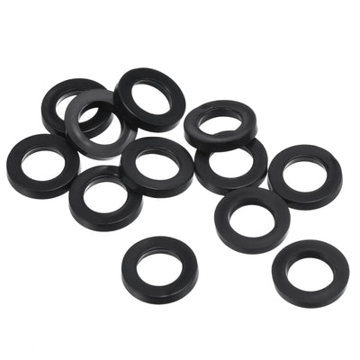 Harfington M10 Rubber Flat Washer, 12 Pack 10mm ID 16mm OD Sealing Spacer Gasket Ring,Black