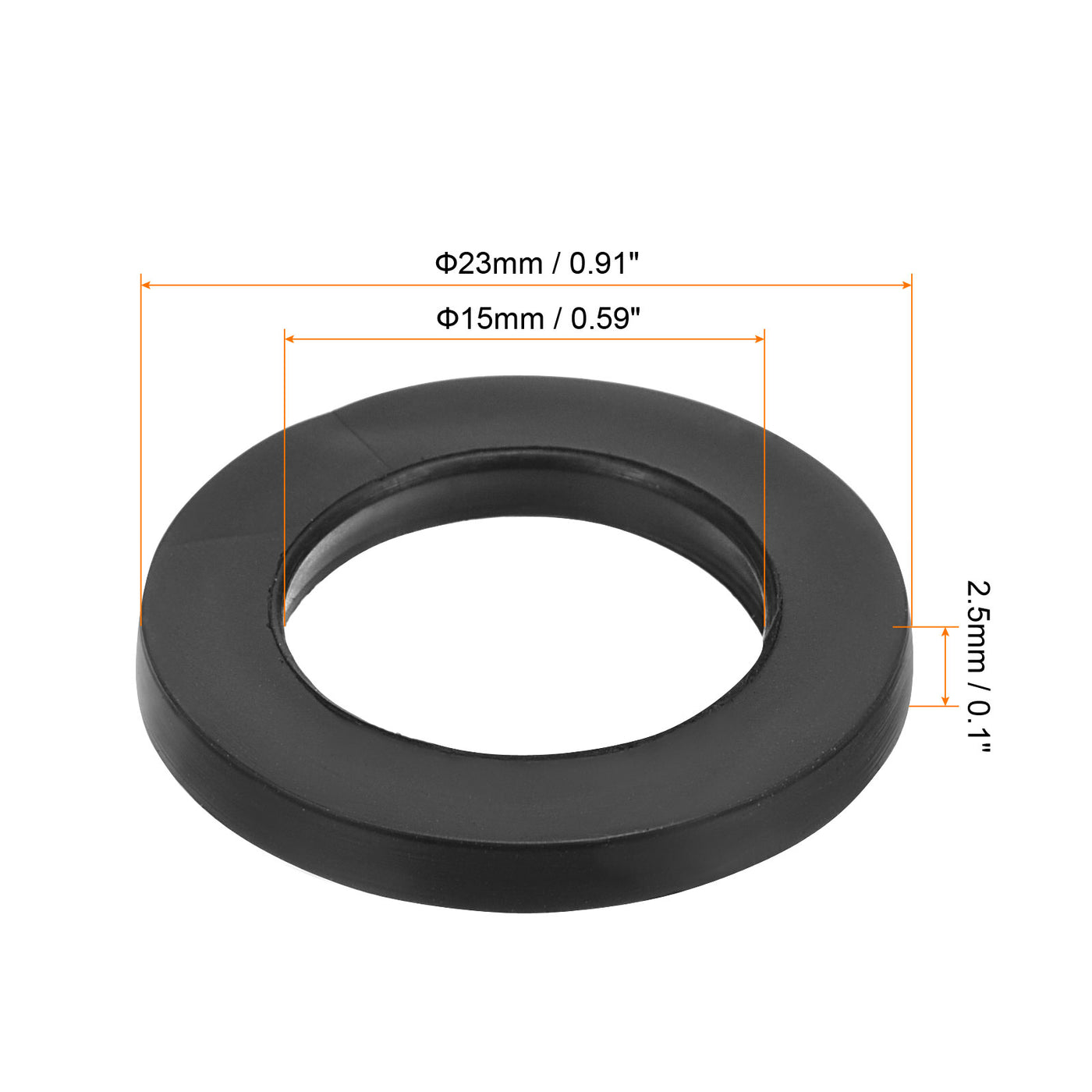 Harfington M15 Rubber Flat Washer, 12 Pack 15mm ID 23mm OD Sealing Spacer Gasket Ring,Black
