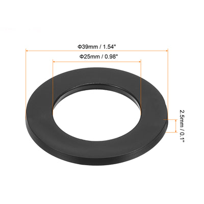 Harfington M25 Rubber Flat Washer, 8 Pack 25mm ID 39mm OD Sealing Spacer Gasket Ring,Black