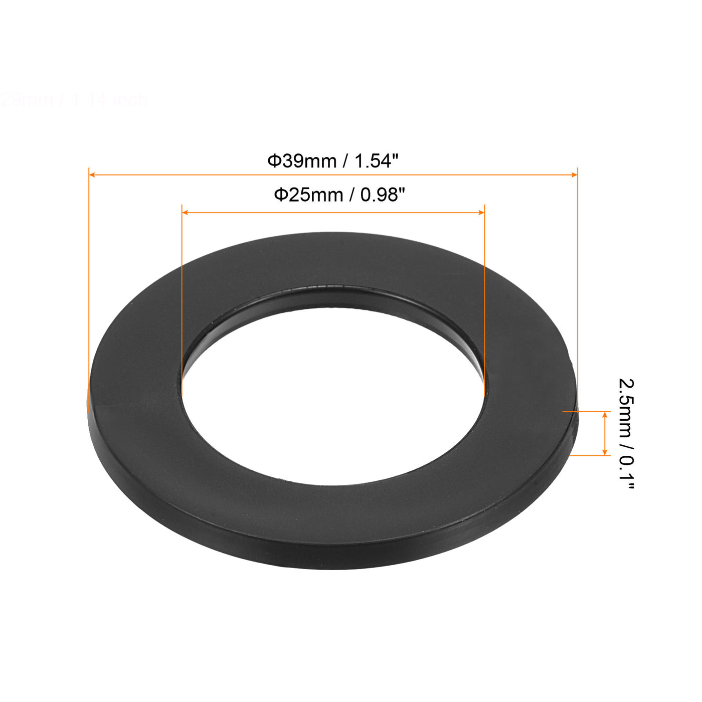 Harfington M25 Rubber Flat Washer, 12 Pack 25mm ID 39mm OD Sealing Spacer Gasket Ring,Black