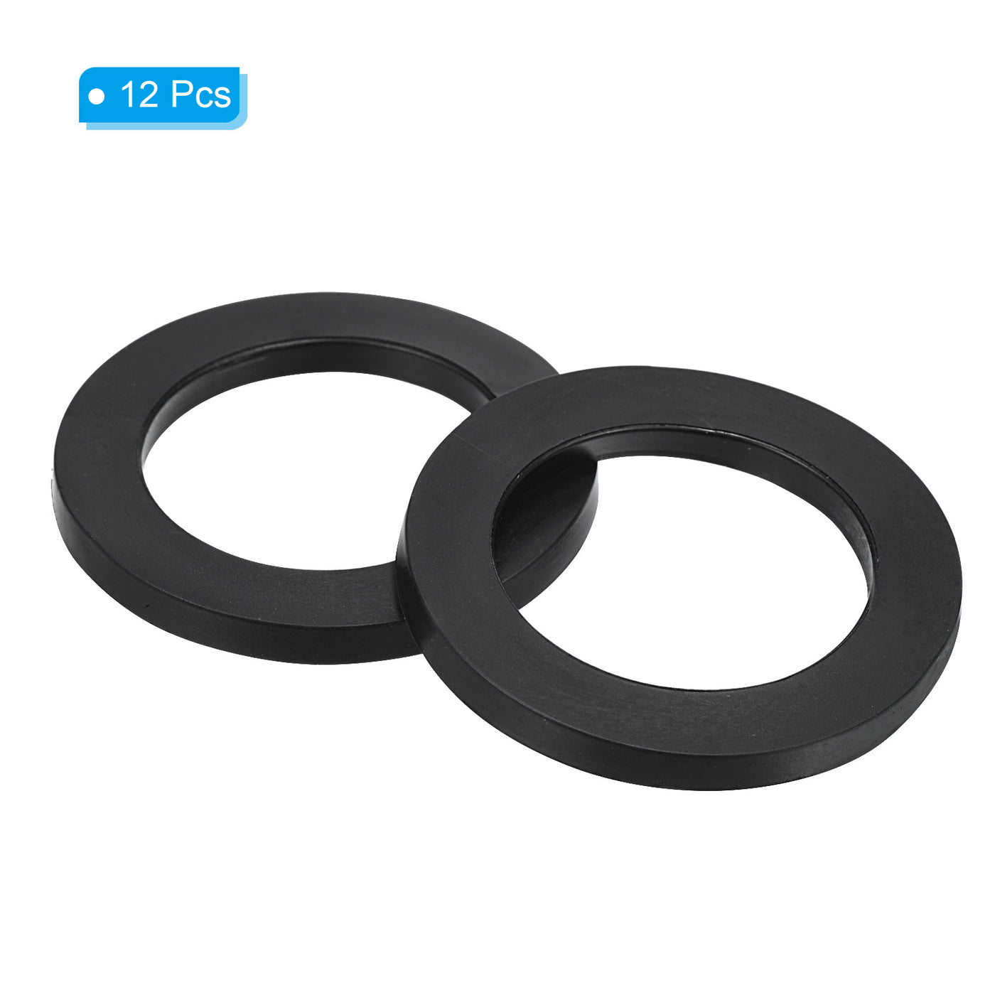 Harfington M25 Rubber Flat Washer, 12 Pack 25mm ID 39mm OD Sealing Spacer Gasket Ring,Black