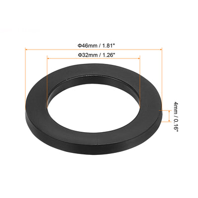 Harfington M32 Rubber Flat Washer, 8 Pack 32mm ID 46mm OD Sealing Spacer Gasket Ring,Black