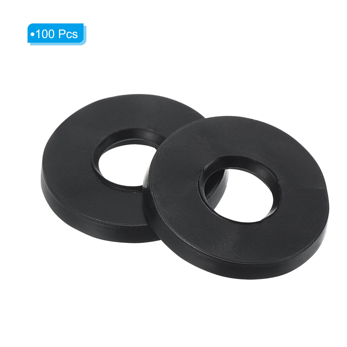 Harfington M6 Rubber Flat Washer, 100 Pack 5mm ID 13mm OD Sealing Spacer Gasket Ring,Black