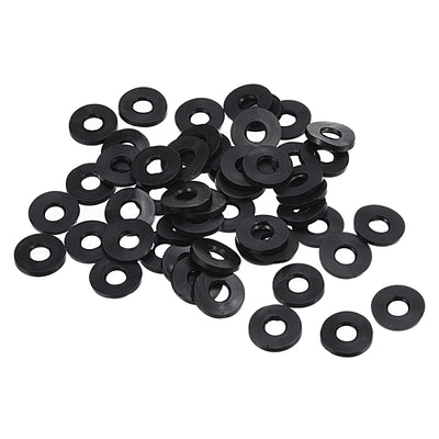Harfington M6 Rubber Flat Washer, 60 Pack 5mm ID 13mm OD Sealing Spacer Gasket Ring,Black