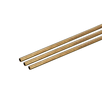 Harfington Uxcell Brass Round Tube 2mm OD 0.2mm Wall Thickness 250mm Length Pipe Tubing 3 Pcs