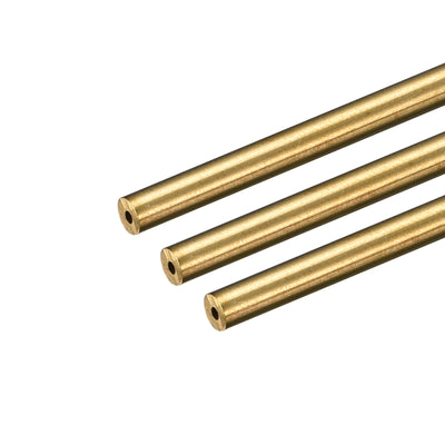 Harfington Uxcell Brass Round Tube 3mm OD 1mm Wall Thickness 250mm Length Pipe Tubing 3 Pcs