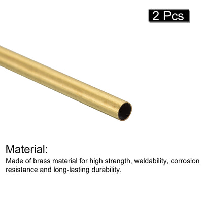 Harfington Uxcell Brass Round Tube 3mm OD 0.2mm Wall Thickness 250mm Length Pipe Tubing 2 Pcs