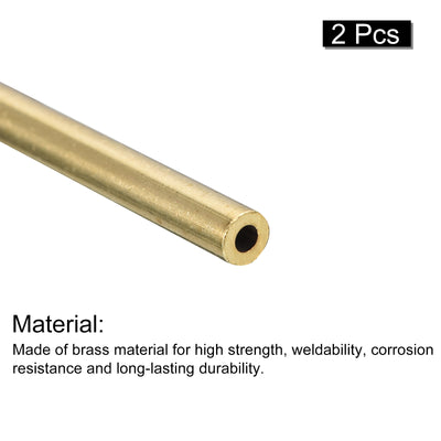 Harfington Uxcell Brass Round Tube 4mm OD 1mm Wall Thickness 250mm Length Pipe Tubing 2 Pcs