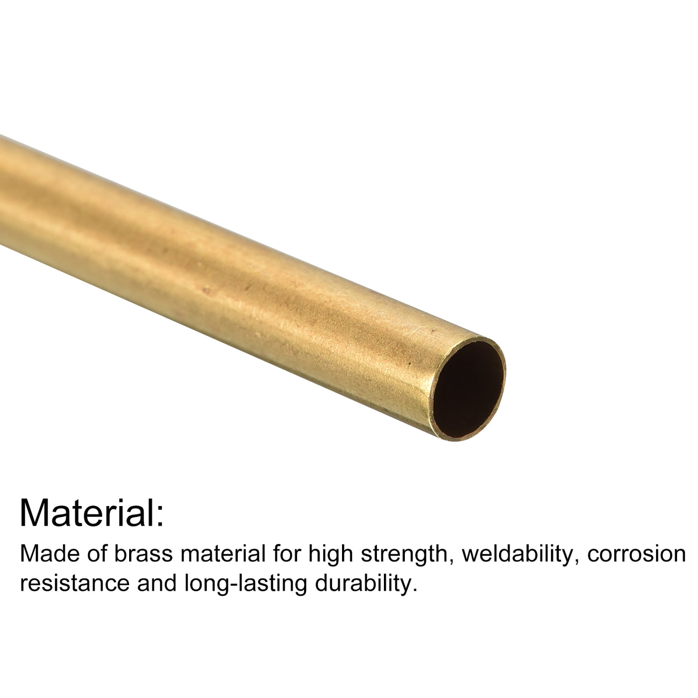 uxcell Uxcell Brass Round Tube 4mm OD 0.2mm Wall Thickness 250mm Length Pipe Tubing