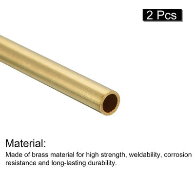 Harfington Uxcell Brass Round Tube 4mm OD 0.5mm Wall Thickness 250mm Length Pipe Tubing 2 Pcs