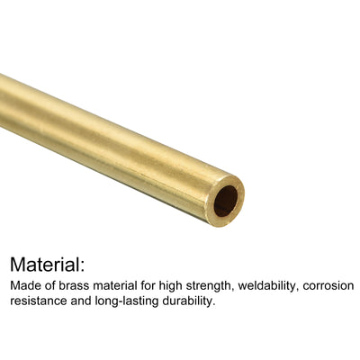 Harfington Uxcell Brass Round Tube 5mm OD 1mm Wall Thickness 250mm Length Pipe Tubing