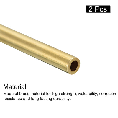 Harfington Uxcell Brass Round Tube 5mm OD 1mm Wall Thickness 250mm Length Pipe Tubing 2 Pcs