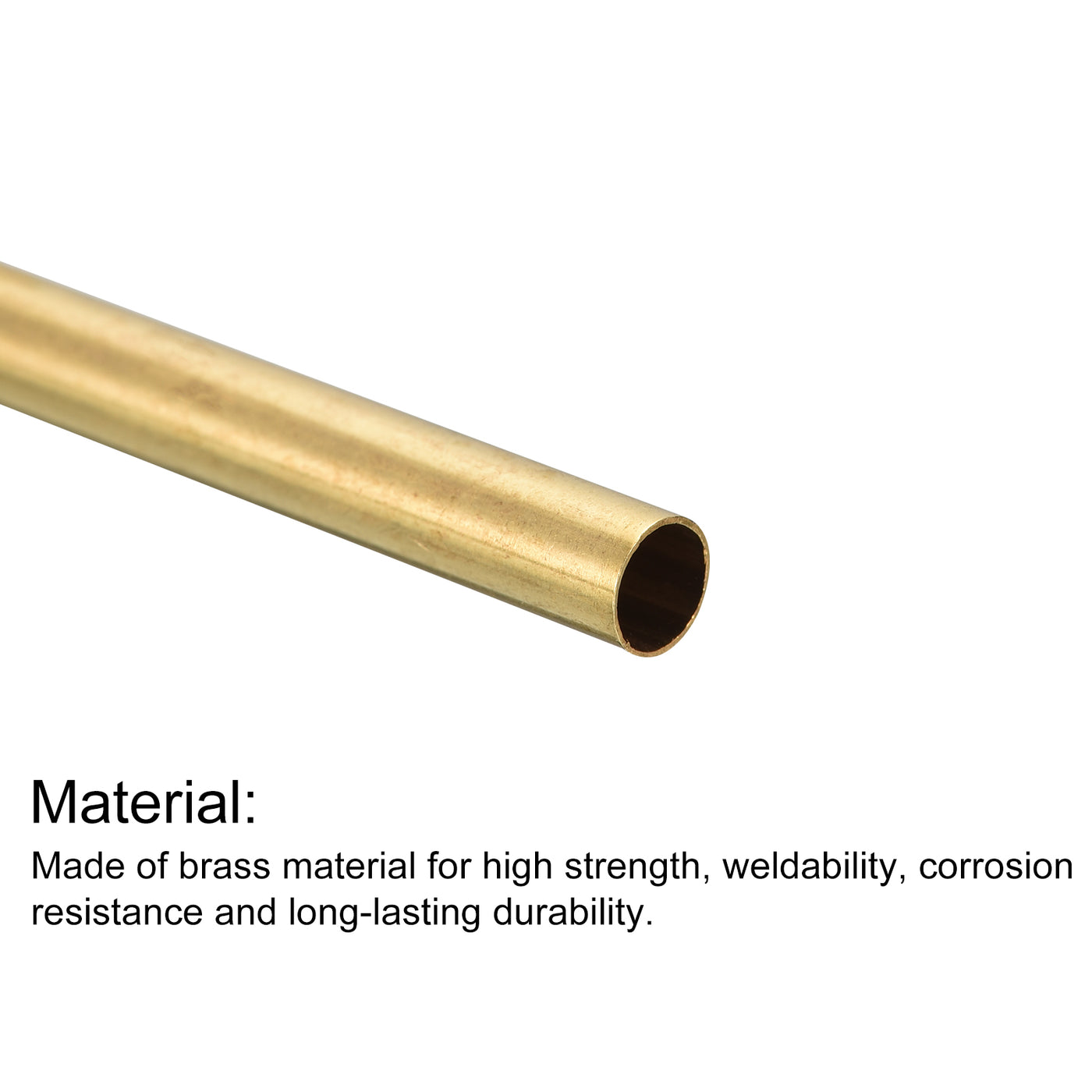 uxcell Uxcell Brass Round Tube 5mm OD 0.2mm Wall Thickness 250mm Length Pipe Tubing