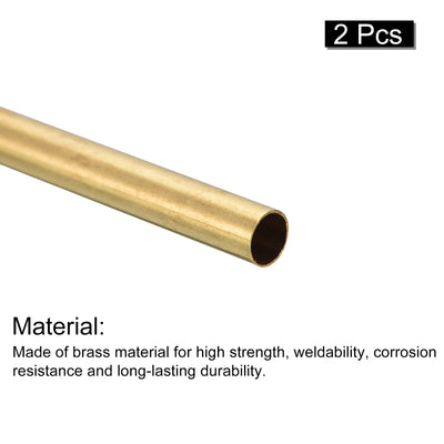 Harfington Uxcell Brass Round Tube 5mm OD 0.2mm Wall Thickness 250mm Length Pipe Tubing 2 Pcs