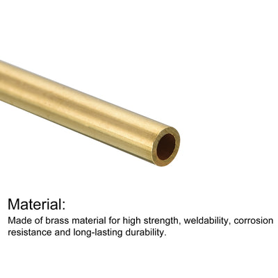 Harfington Uxcell Brass Round Tube 6mm OD 1mm Wall Thickness 250mm Length Pipe Tubing 2 Pcs