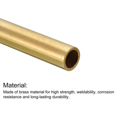Harfington Uxcell Brass Round Tube 8mm OD 1mm Wall Thickness 250mm Length Pipe Tubing
