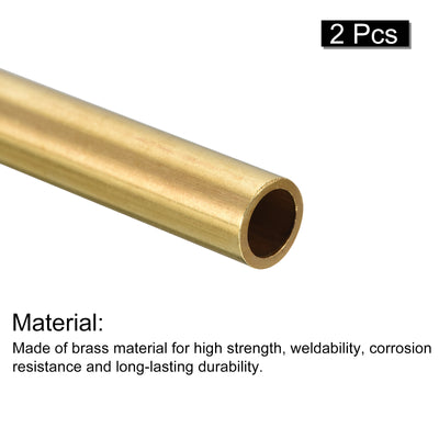 Harfington Uxcell Brass Round Tube 8mm OD 1mm Wall Thickness 250mm Length Pipe Tubing 2 Pcs