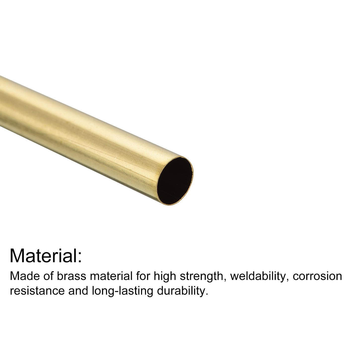 uxcell Uxcell Brass Round Tube 8mm OD 0.2mm Wall Thickness 250mm Length Pipe Tubing