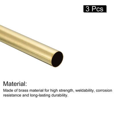 Harfington Uxcell Brass Round Tube 8mm OD 0.2mm Wall Thickness 250mm Length Pipe Tubing 3 Pcs