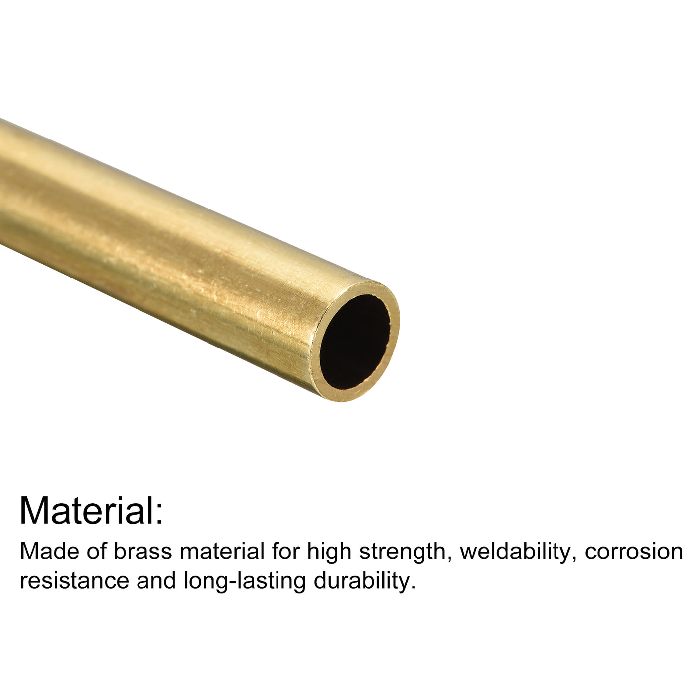 uxcell Uxcell Brass Round Tube 9mm OD 0.2mm Wall Thickness 250mm Length Pipe Tubing