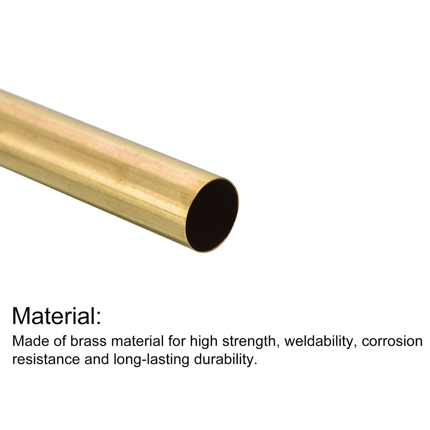 uxcell Uxcell Brass Round Tube 10mm OD 0.2mm Wall Thickness 250mm Length Pipe Tubing