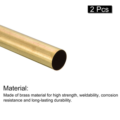 Harfington Uxcell Brass Round Tube 10mm OD 0.2mm Wall Thickness 250mm Length Pipe Tubing 2 Pcs
