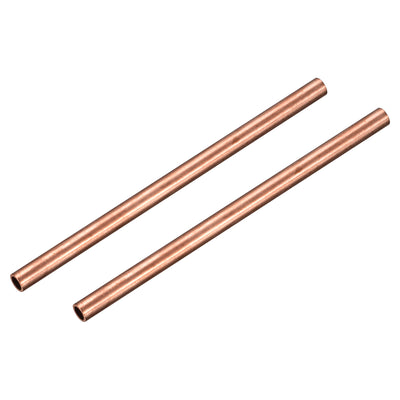 Harfington Uxcell Copper Round Tube 8mm OD 1mm Wall Thickness 150mm Length Pipe Tubing 2 Pcs